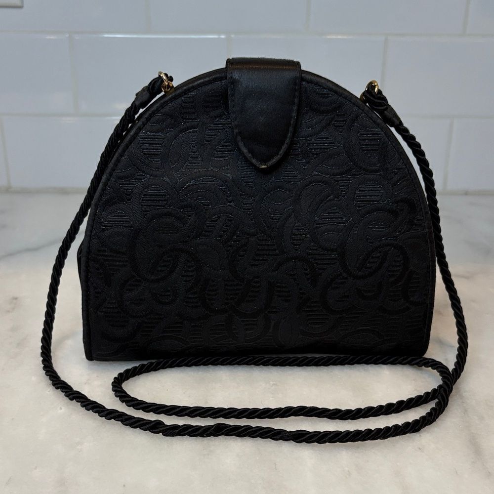 Bally Purse Handbag Vintage Fabric Patterned Dome Shaped Pocketbook Luxury Bag